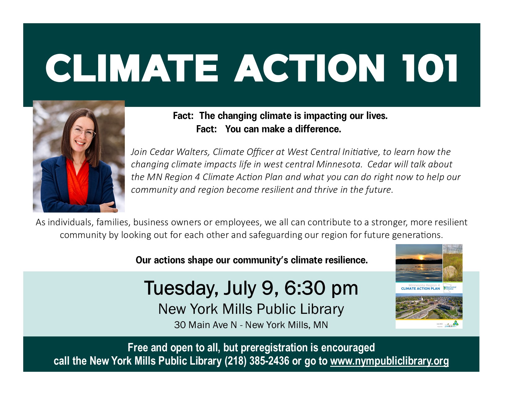 Climate Action 101 the New York Mills Public Library Viking Library System