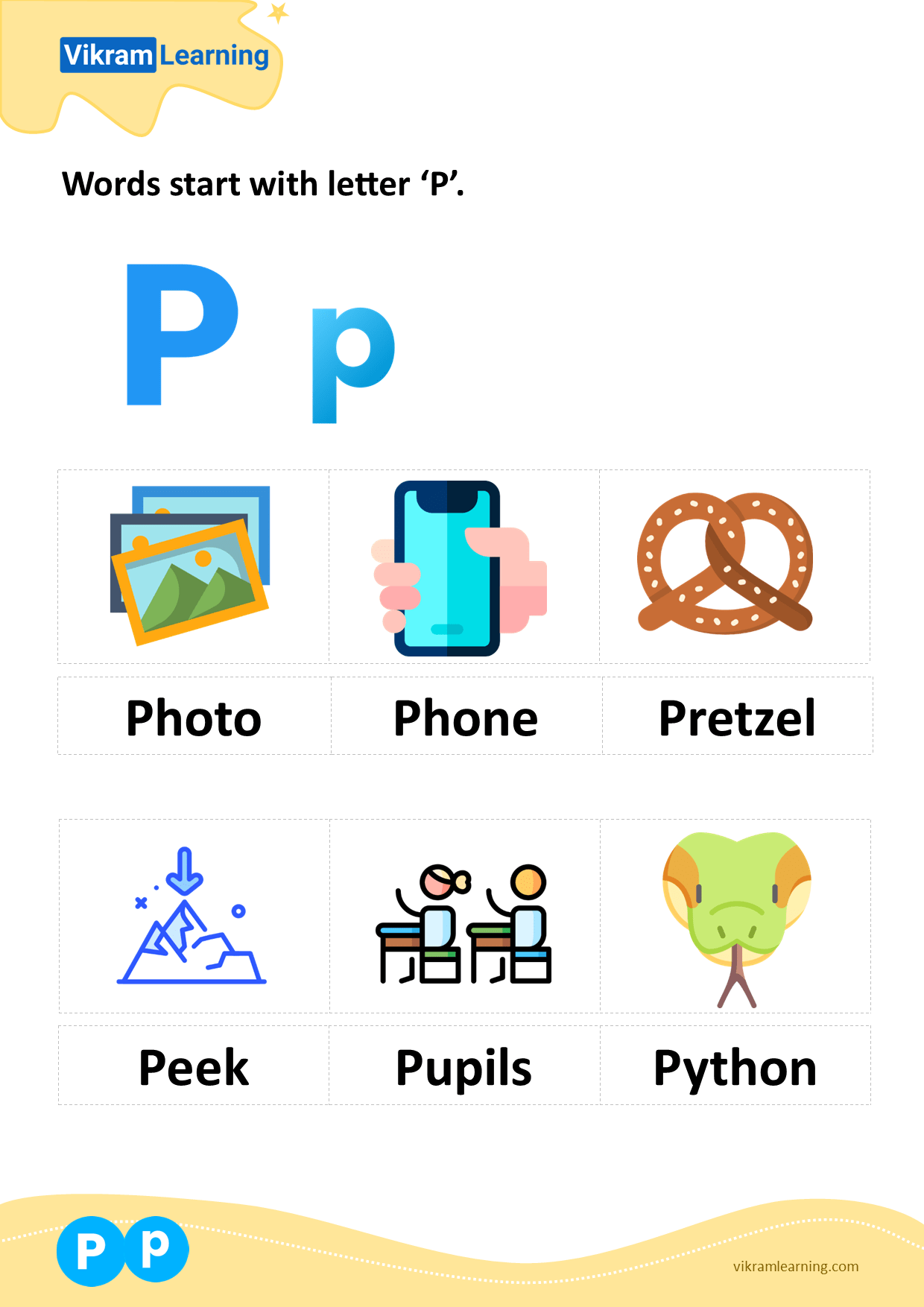 Download p letter words worksheets for free | vikramlearning.com
