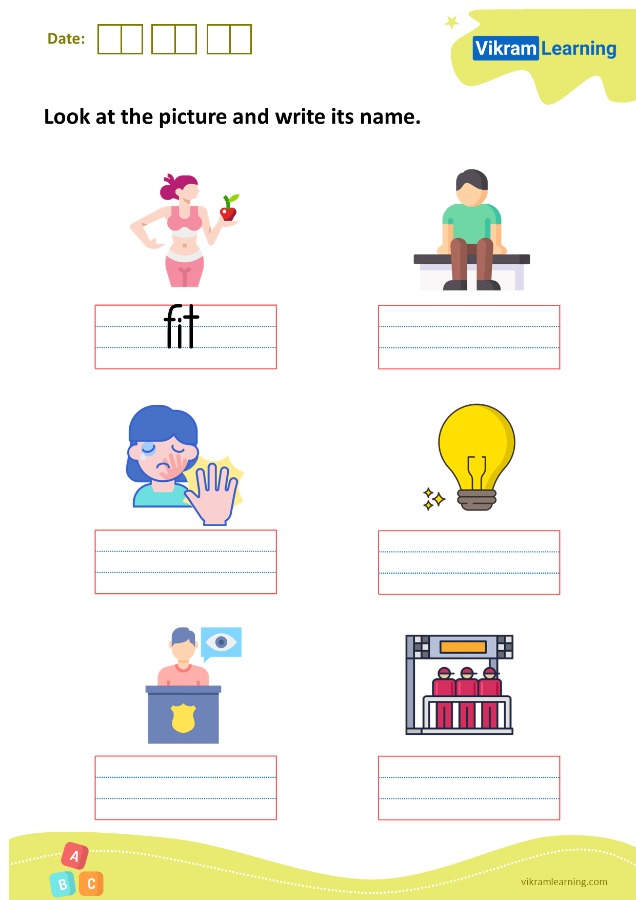 Download look at the picture and write its name worksheets