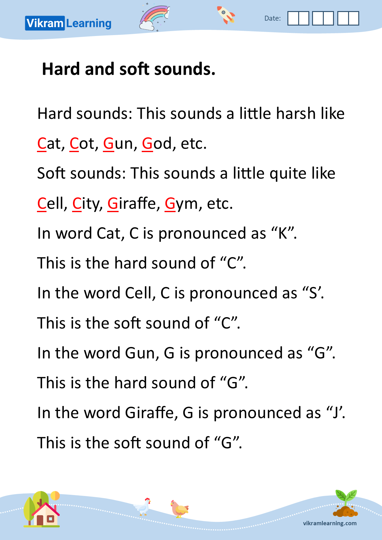 Download hard and soft sounds worksheets for free