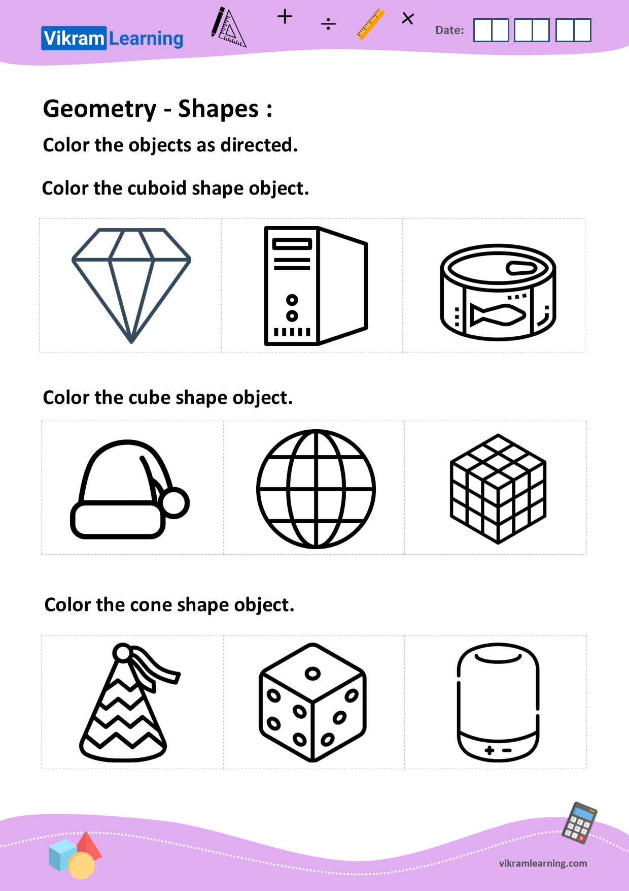Download geometry shapes worksheets