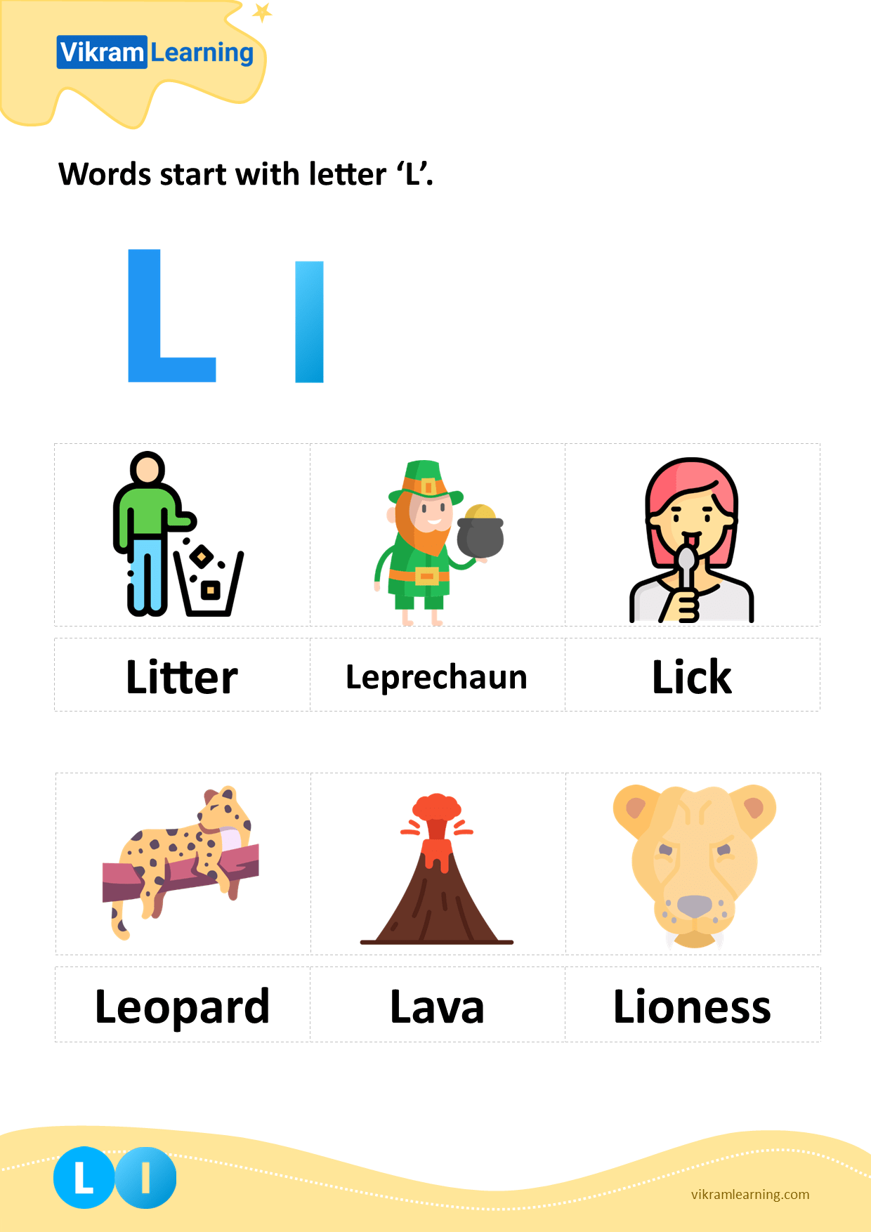 Download l letter words worksheets for free