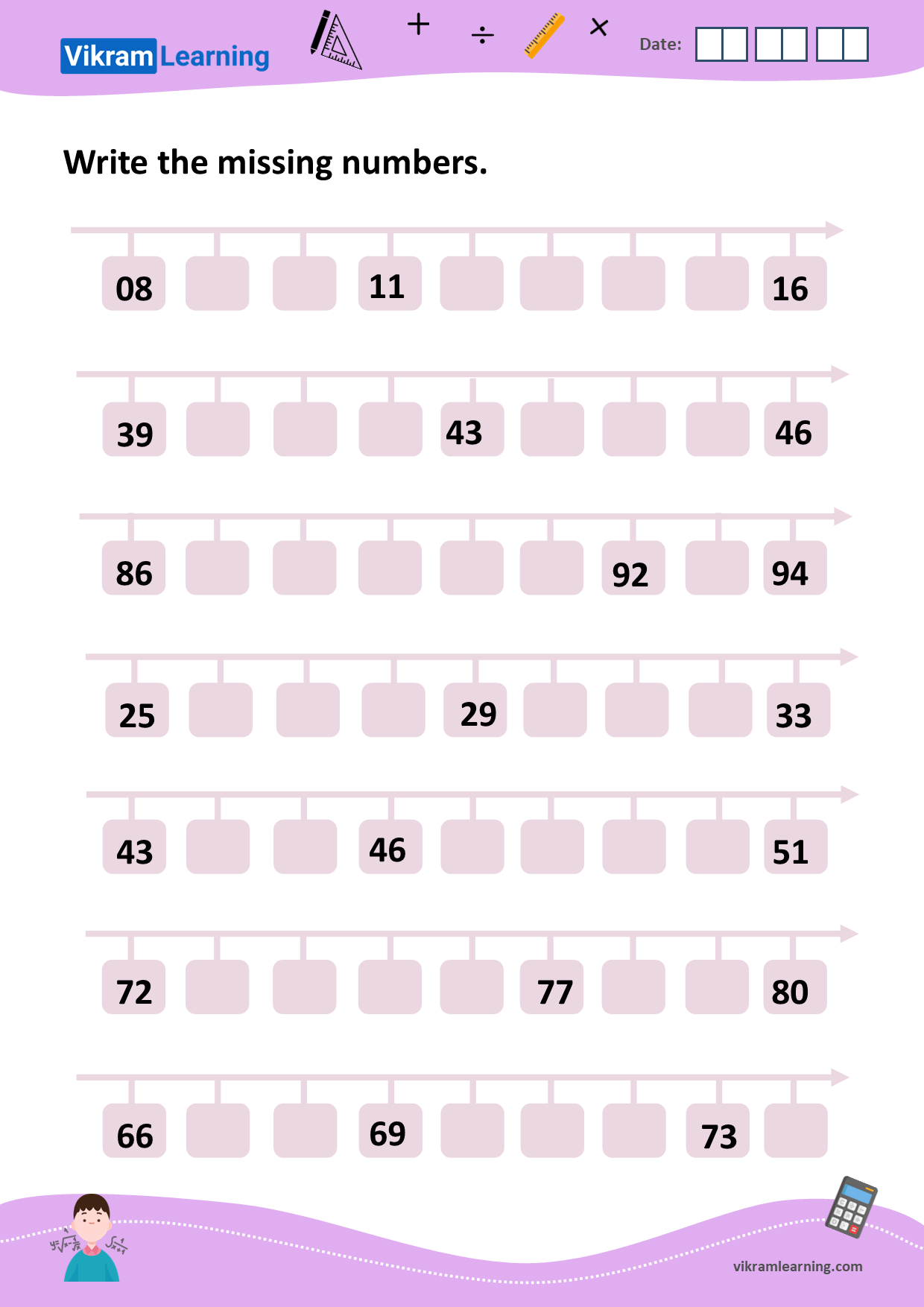 Download before, after, and between numbers up to 100 worksheets