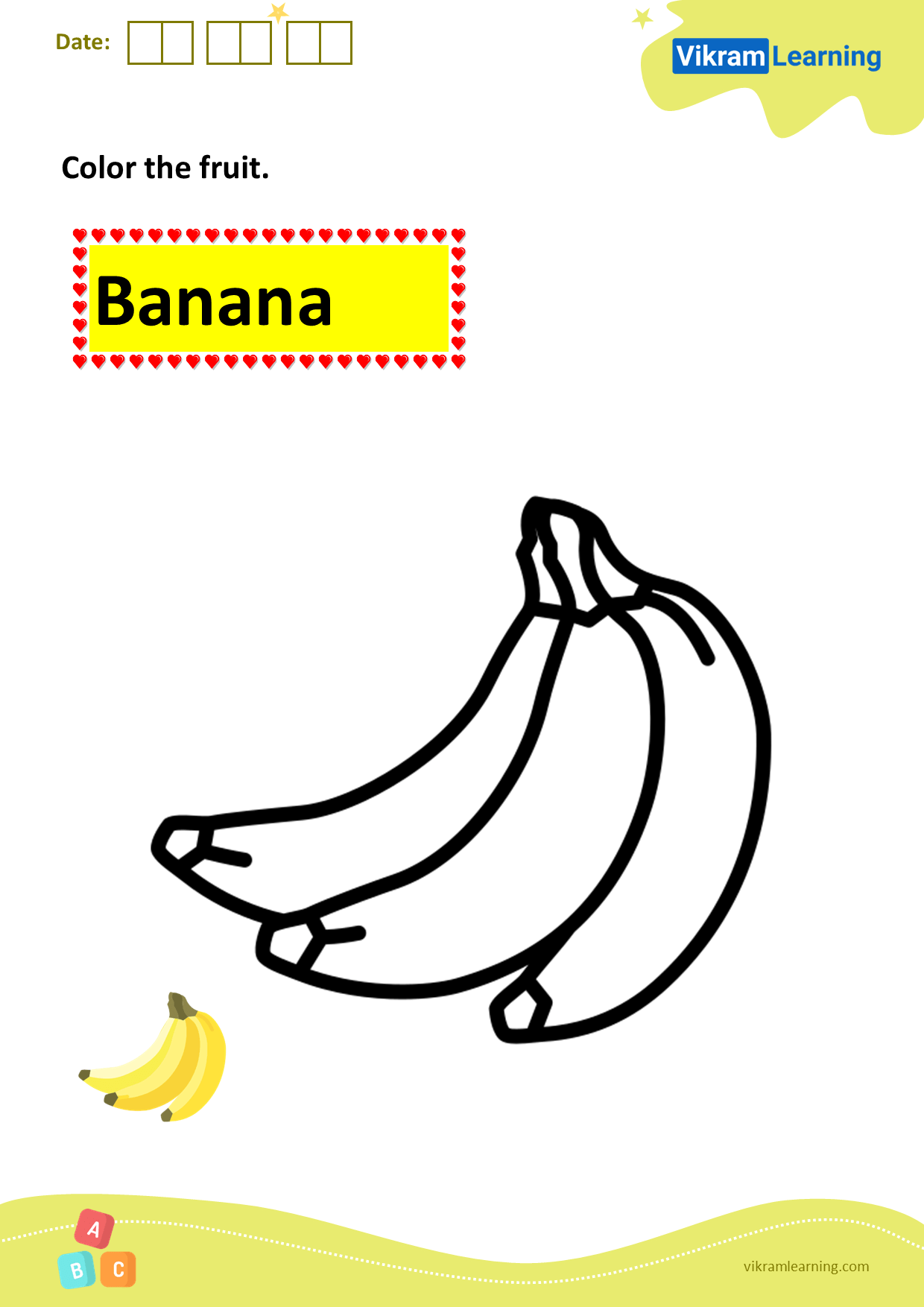 Download color the fruit worksheets