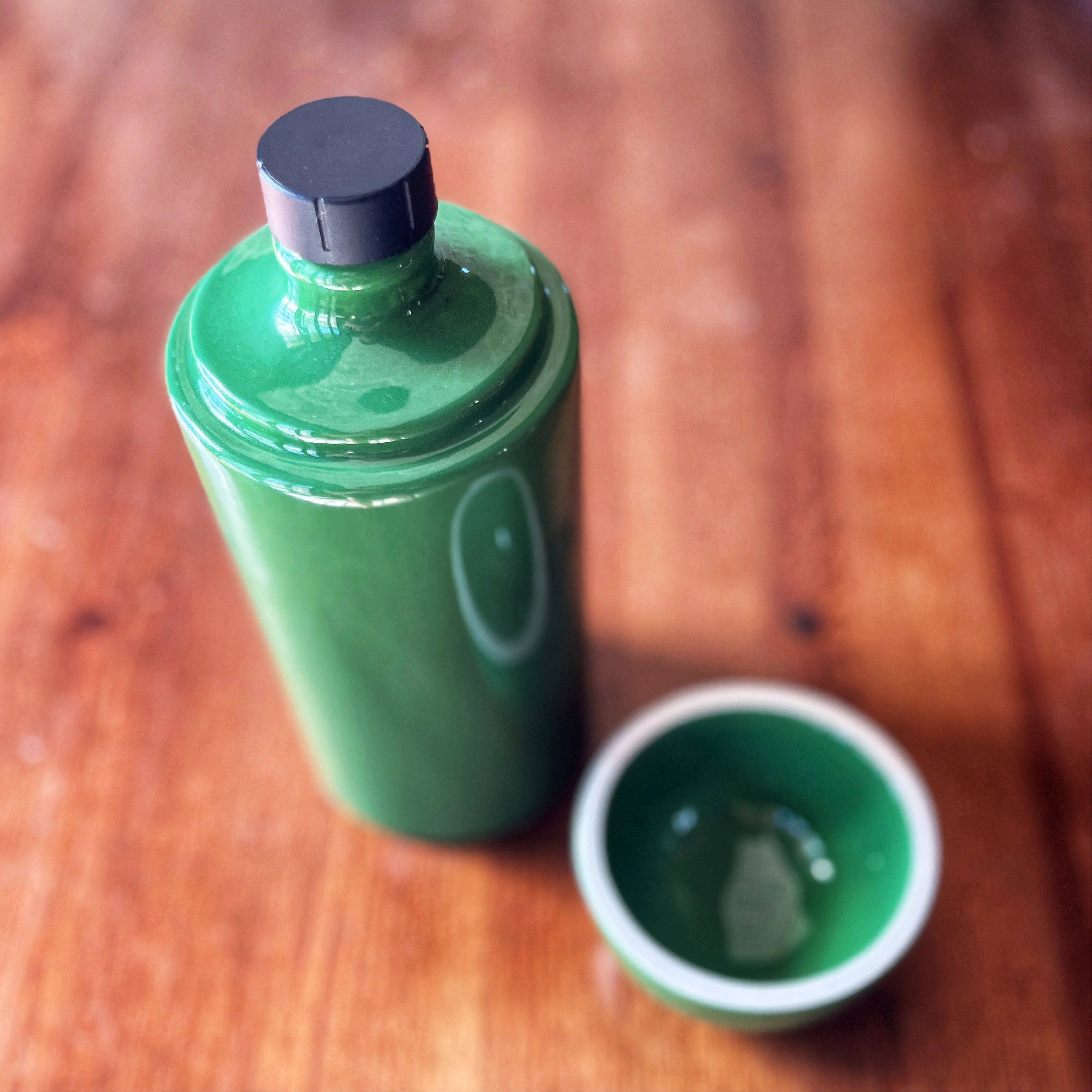 Green Ceramic Olive Oil Bottle Villa Cappelli