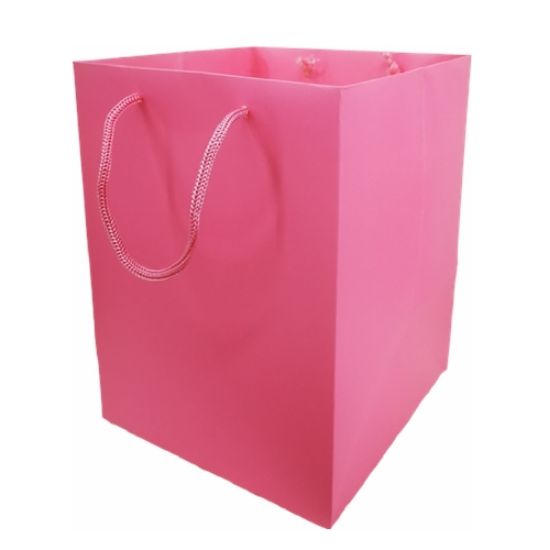 *BULK* 25x19cm Hand Tied Bag (Pack 10) Hot Pink Village Green