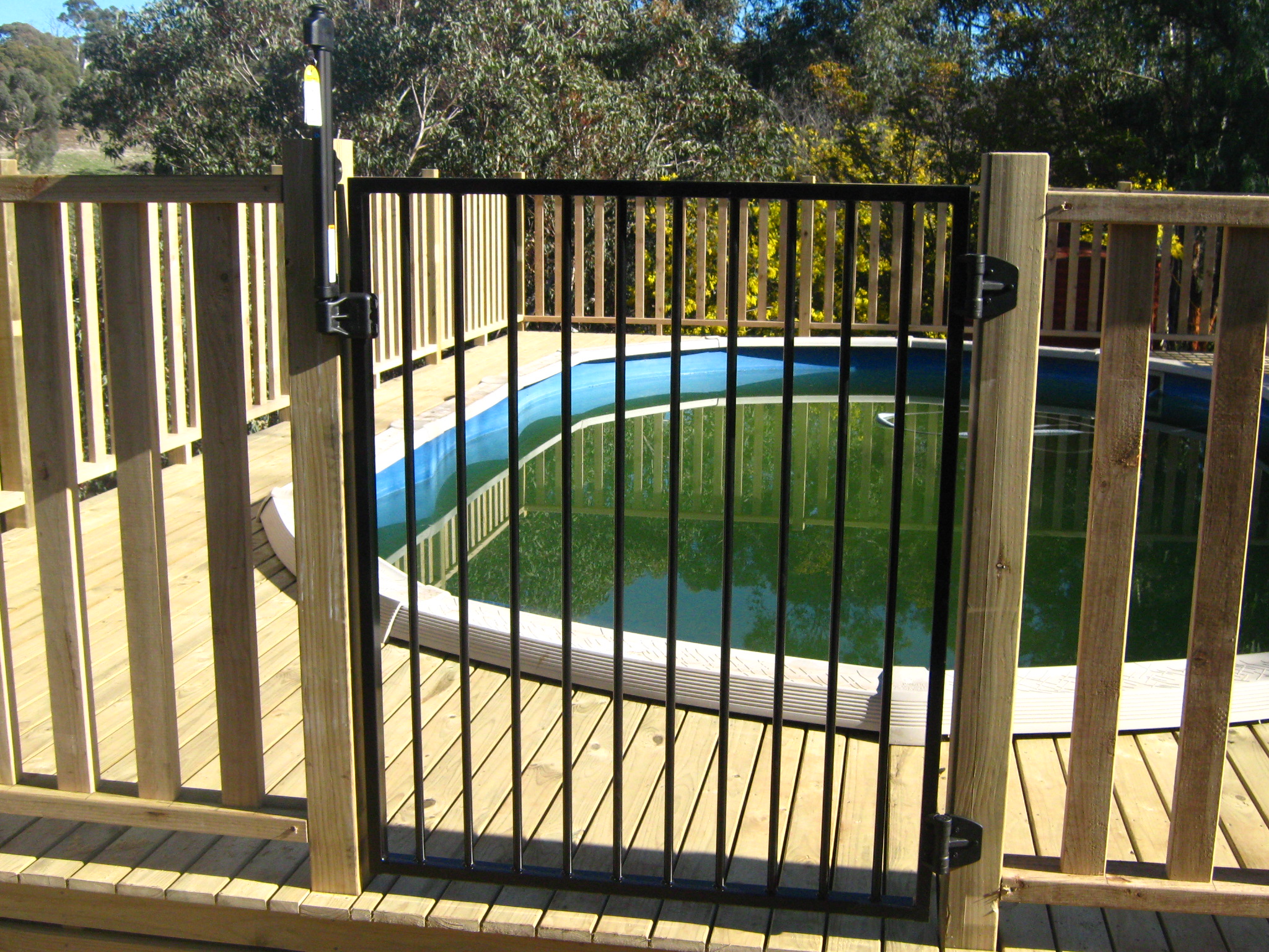 Above Ground Pool Deck Safety Gate Get The Party Started With An