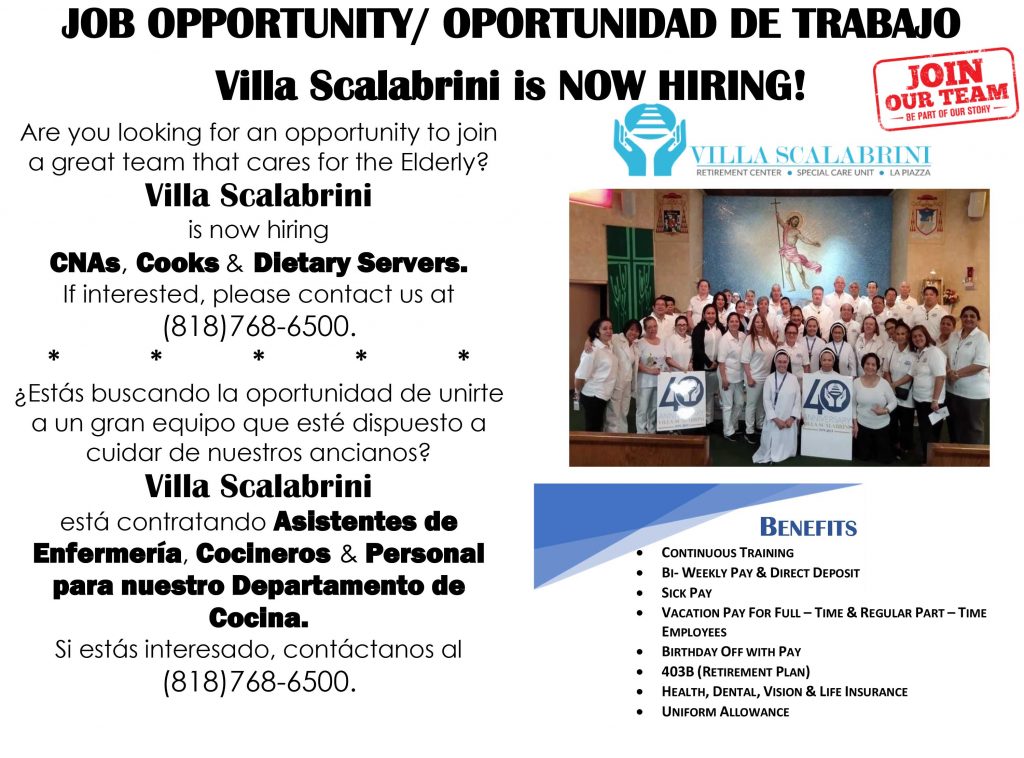 Job Openings Villa Scalabrini