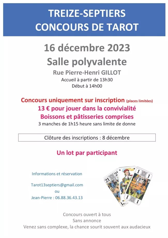 Concours de Tarot Treize Septiers Sortie et Visite