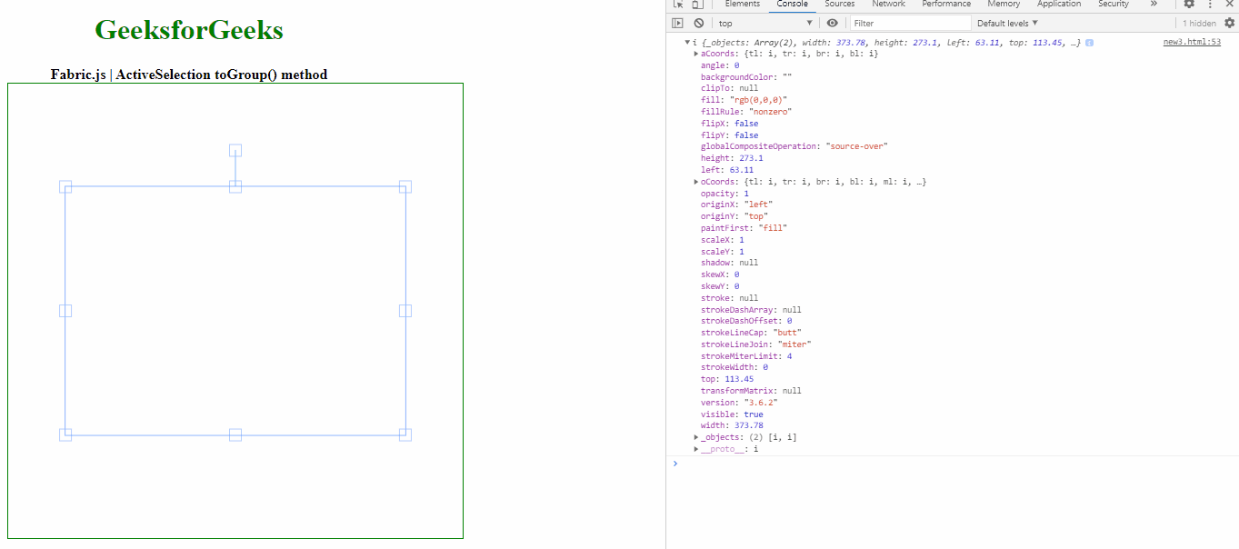 Fabric.js ActiveSelection toGroup()用法及代码示例 纯净天空