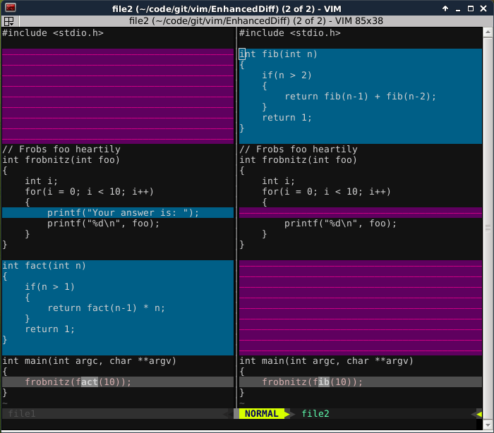 Vimways ~ The power of diff