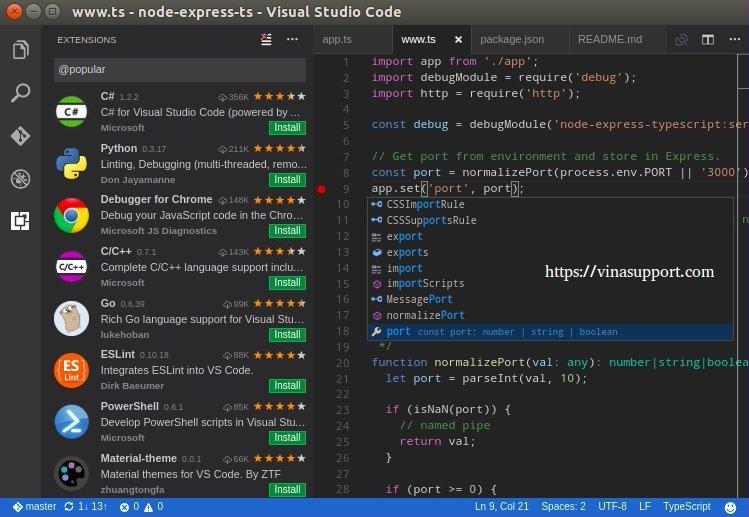 Tổng hợp Extension nên dùng cho Visual Studio Code VinaSupport