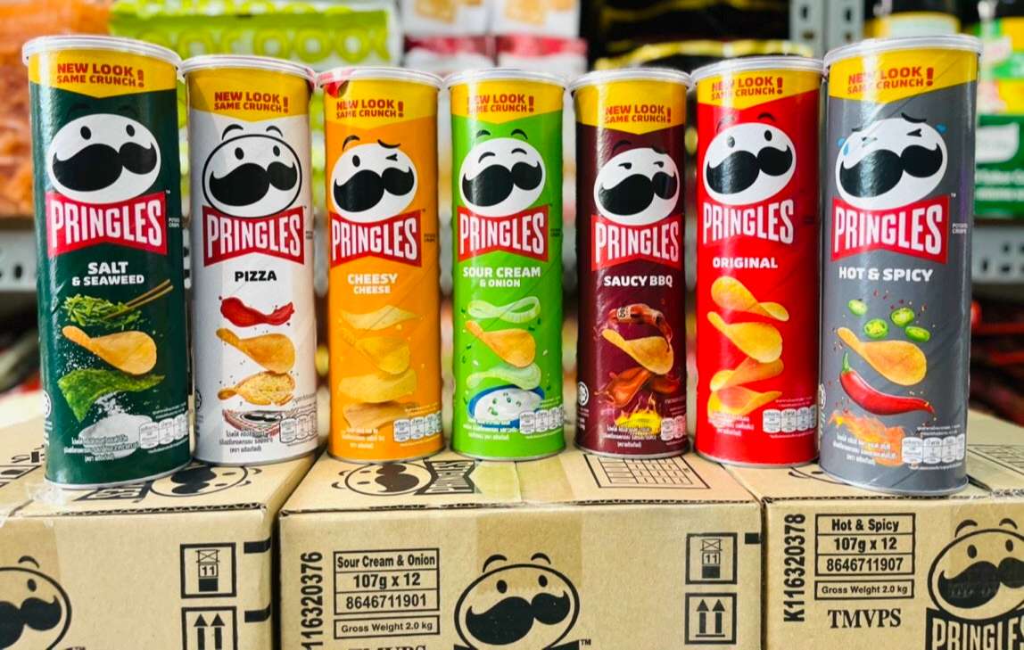 Pringles Potato Chips Tube 107g Slices Original Flavor