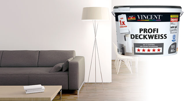 Weisse Wand & Deckenfarbe Vincent Farben