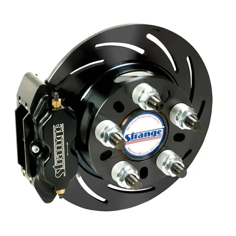 Strange Pro Series Rear Brake Kit For 8.8 Mustang, Slotted Rotors, Four