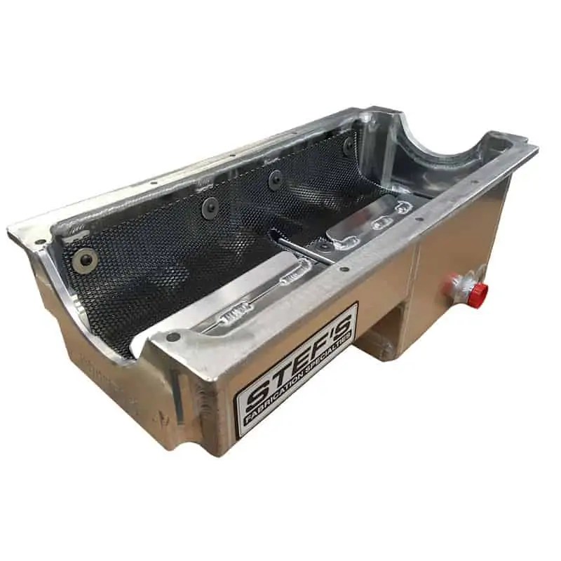 SBC Rocket Block Wide Rail Fabricated Aluminum Oil Pan Wet Sump