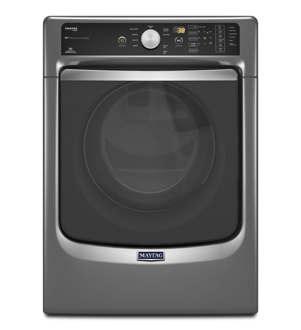 Maxima® Steam Electric Dryer with Large Capacity and Stainless Steel