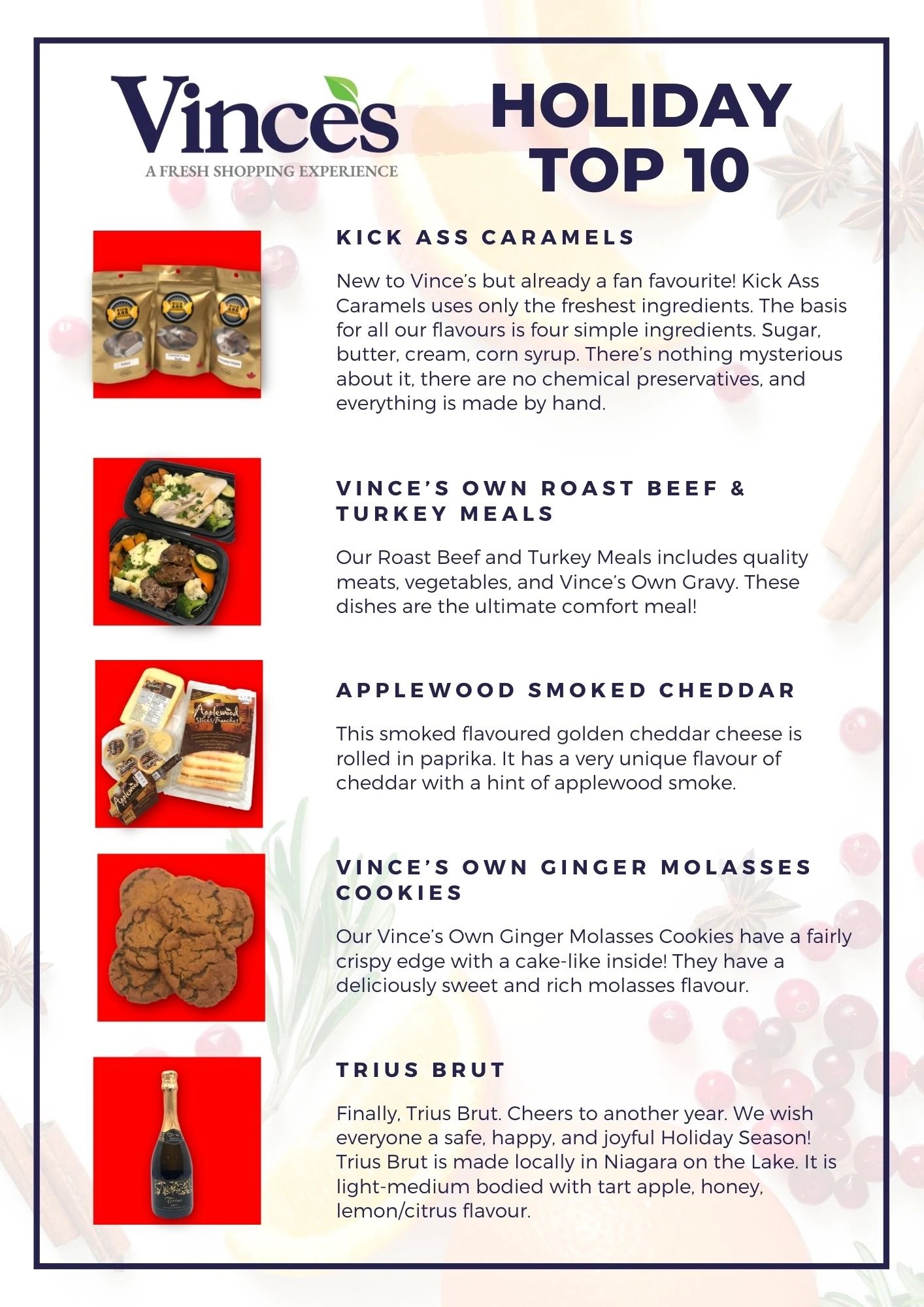 VINCE'S HOLIDAY TOP TEN OF 2021 Vince's Market With 4 Locations to Serve You!