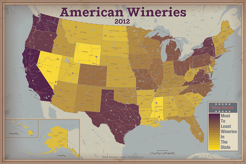 [HEATMAP] The States With The Most Wineries Per Capita In