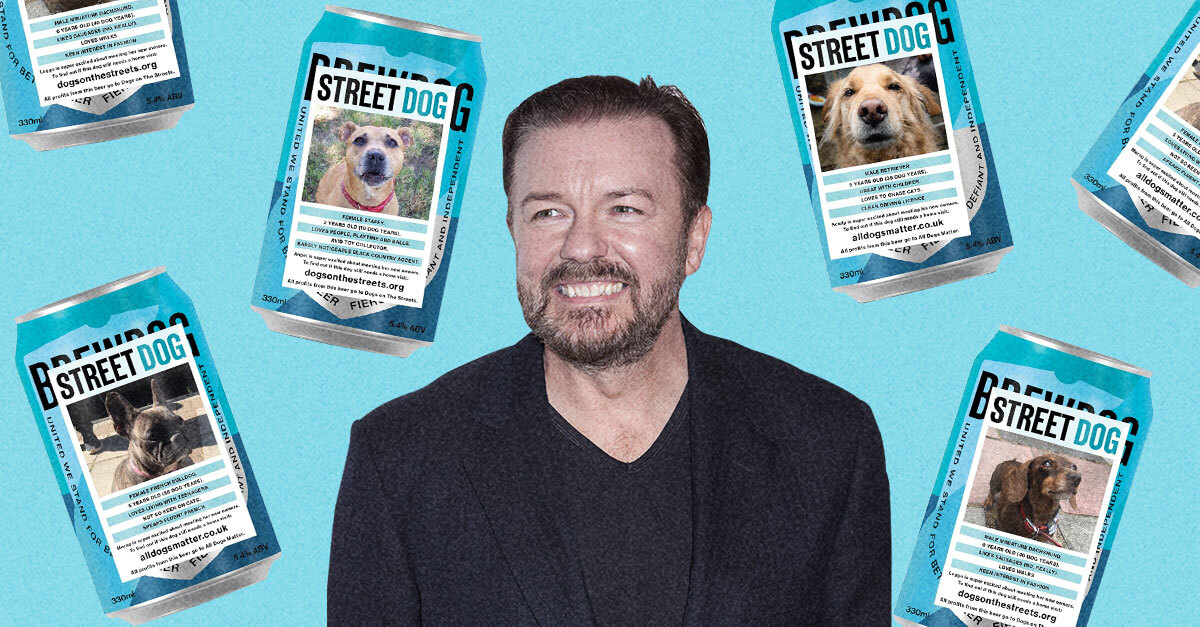 Ricky Gervais And Brewdog Announce 'Street Dog' Beer To Help Strays | Vinepair