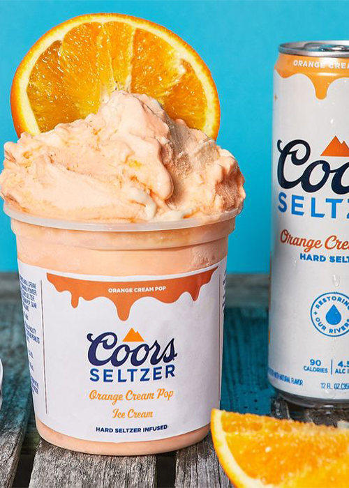 Boozy Ice Cream Infused With Orange Cream Pop Coors Seltzer Shipping Soon
