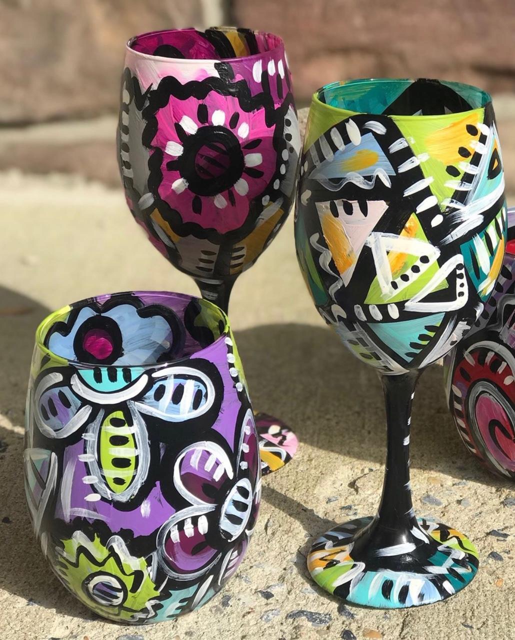 Wine Glass Painting Class The Vineyard at Hershey