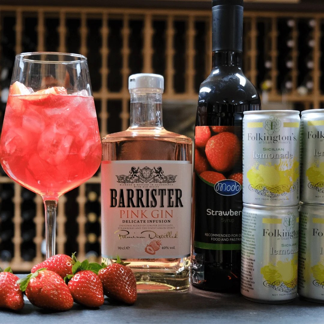 Jordbær Gin Hass Sæt » Vinfordig.dk