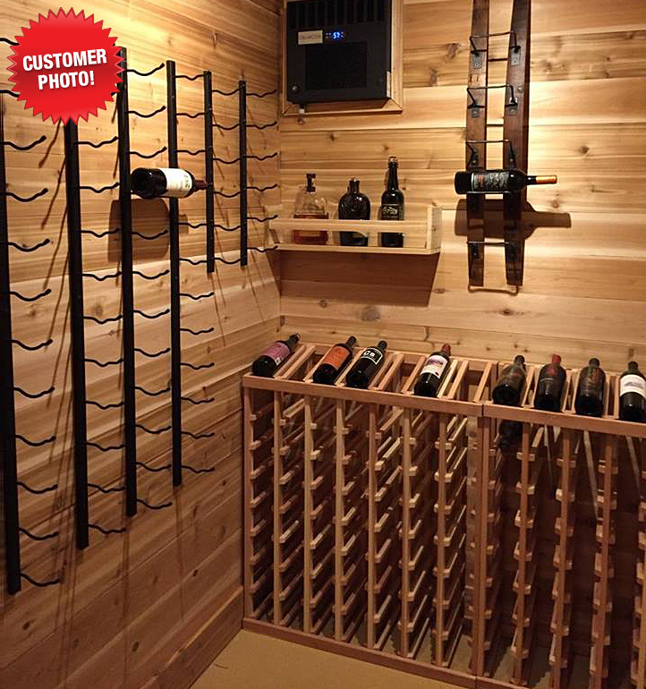 5 Bottle Barrel Stave Wall Wine Rack Vino Grotto
