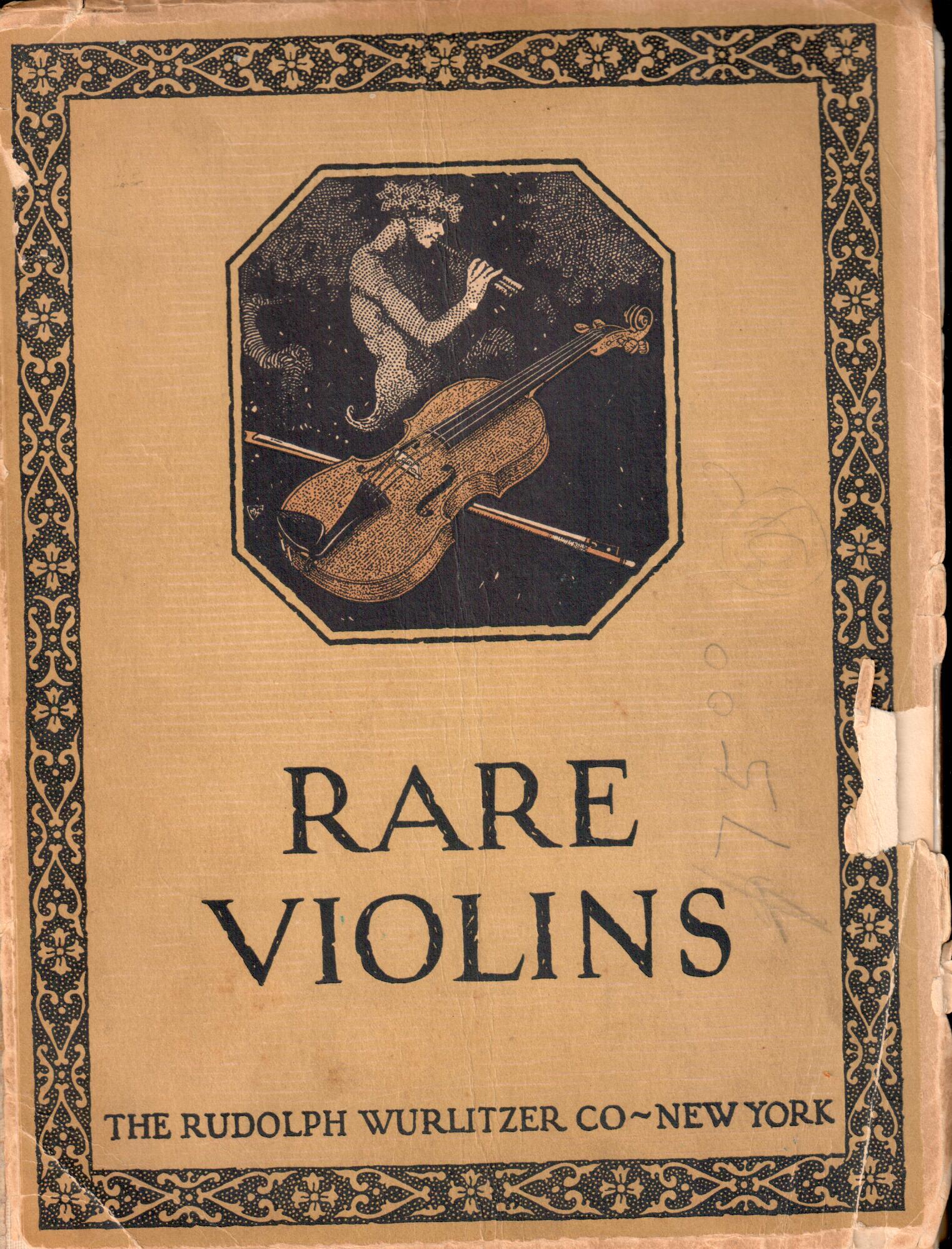 Wurlitzer, Rare Violins, BOOK, 1925, New York Vintage Instruments