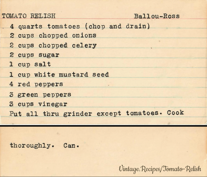 Tomato Relish vintage.recipes