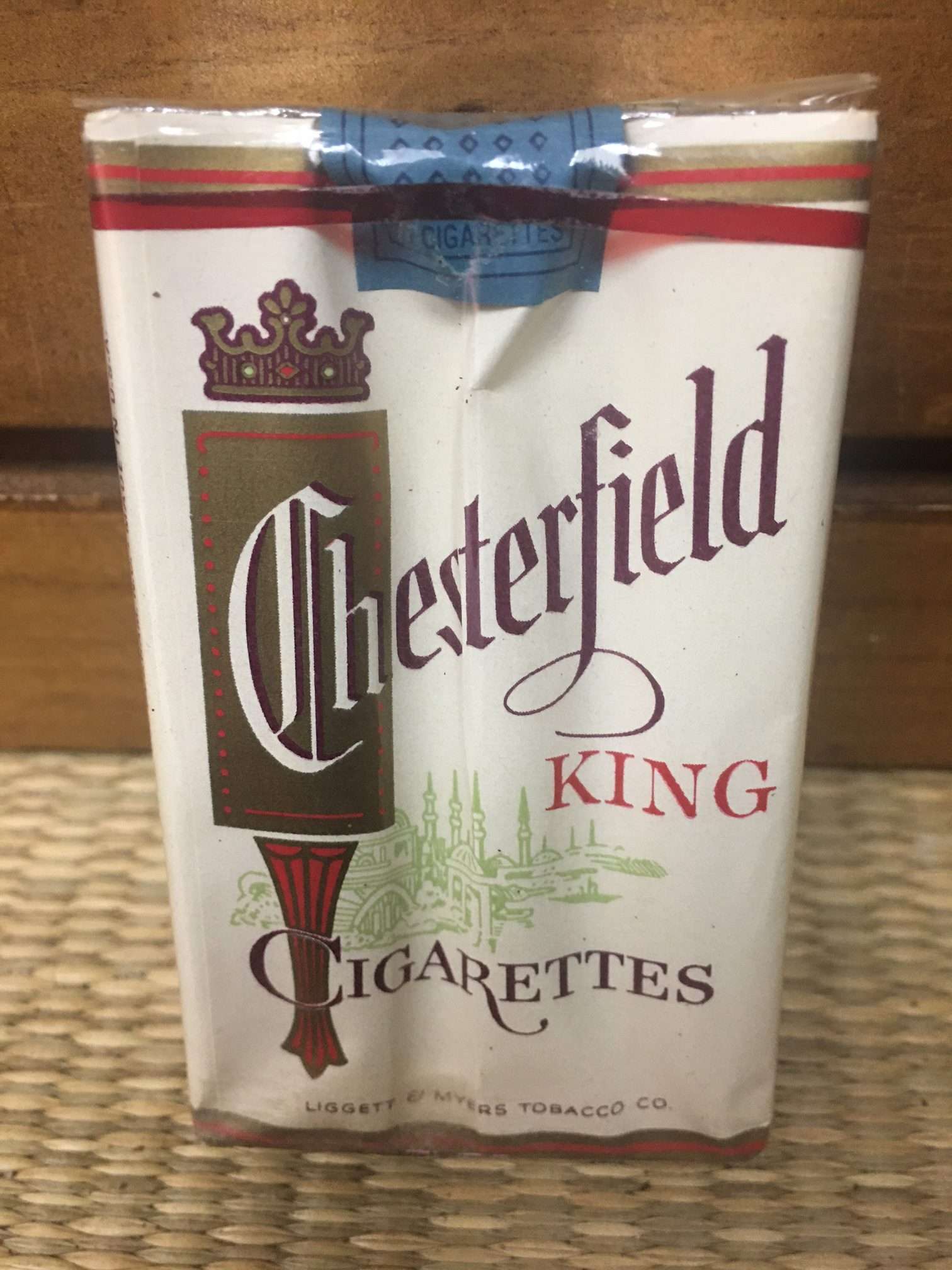 1960’s Chesterfield King Cigarette Soft Pack! Liggett & Myers Inc