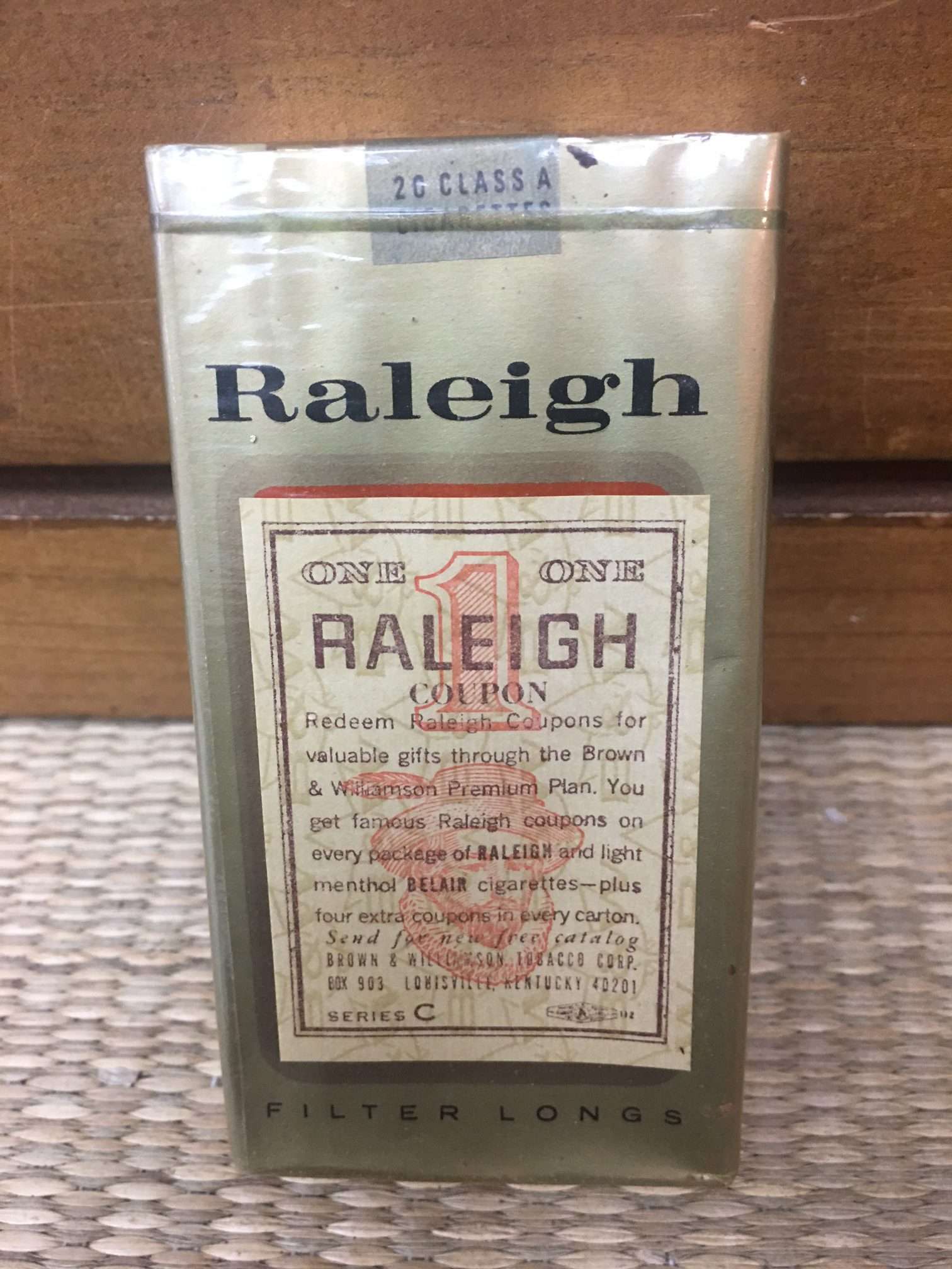 1960’s Raleigh Filter Longs Cigarette Soft Pack by Brown & Williamson