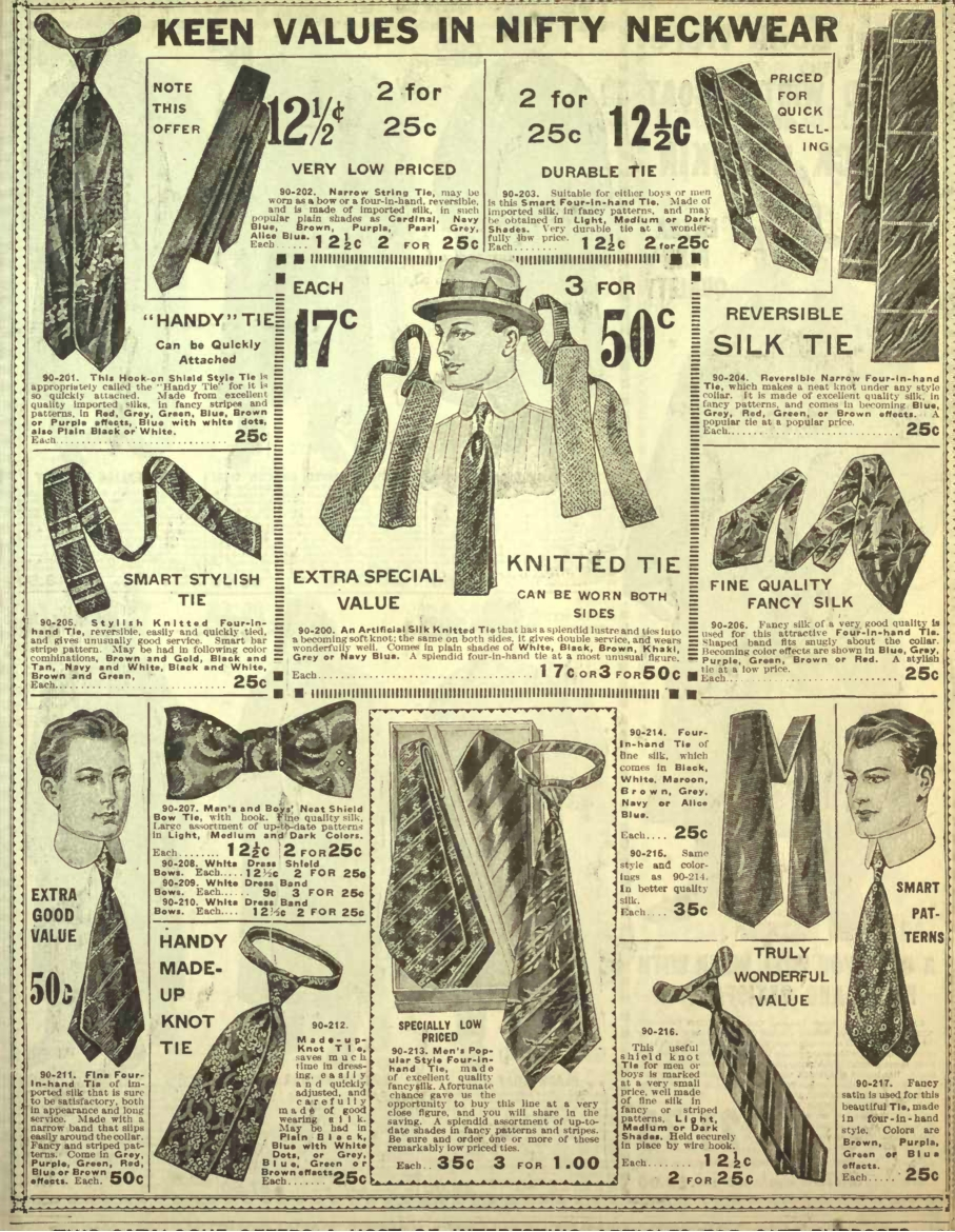 Edwardian Men's Ties, Bow Ties, Cravat, Neck Scarf