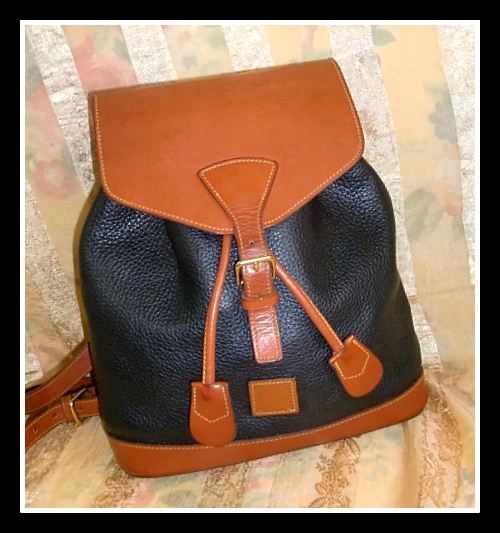 Dooney and Bourke's CLASSIC COLLECTION Black & Tan Vintage Dooney AWL