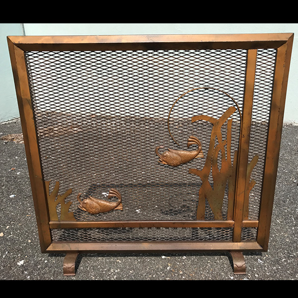 Art Deco Fireplace Screen Vintage Glass Lighting