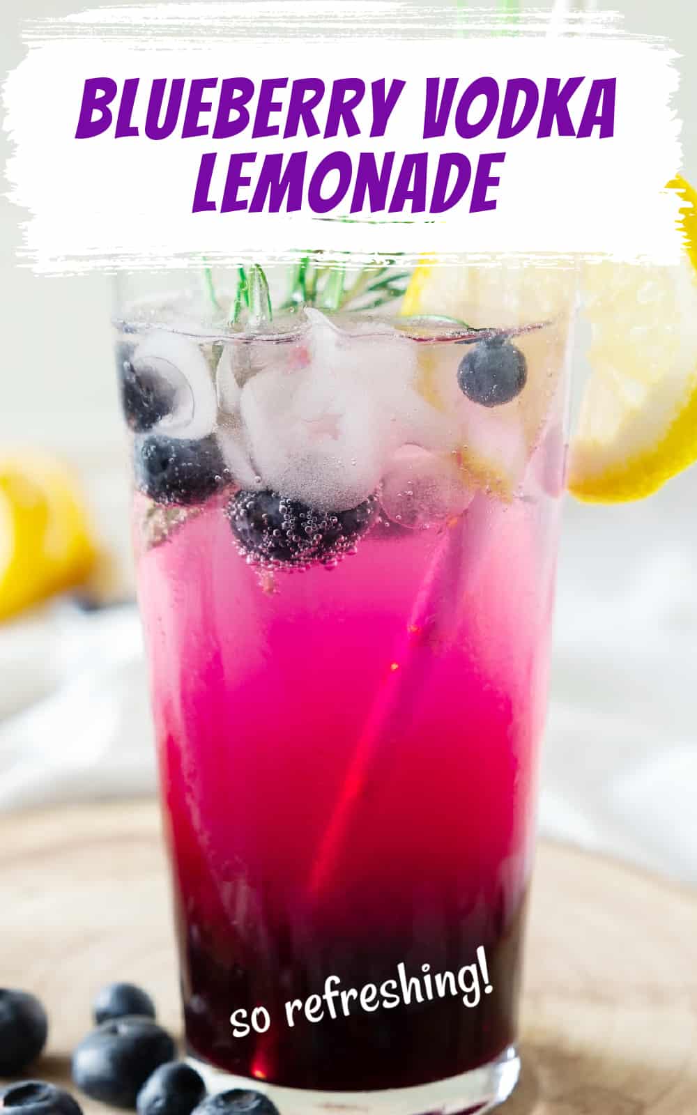 Blueberry Vodka Lemonade (easy cocktail recipe) Vintage Kitchen Notes