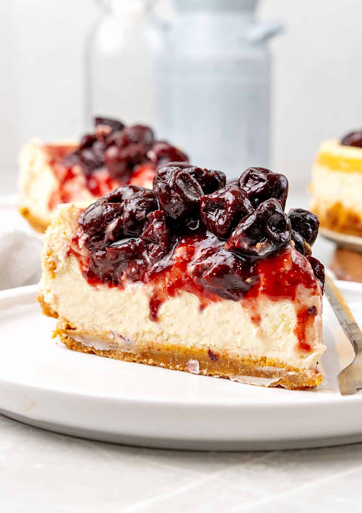 Baked Cheesecake with Cherry Topping Vintage Kitchen Notes