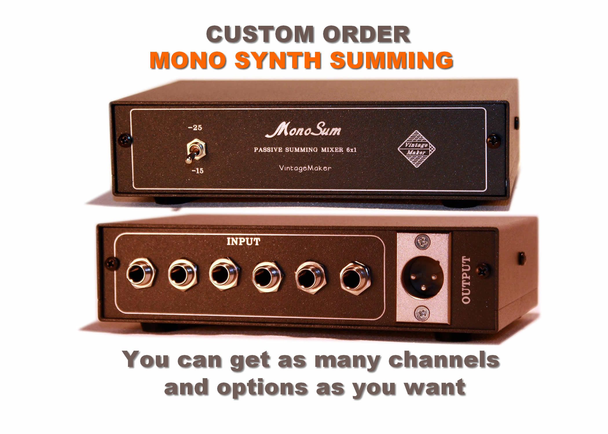 6 Input Mono Synth Summing Mixer Analog Studio Box