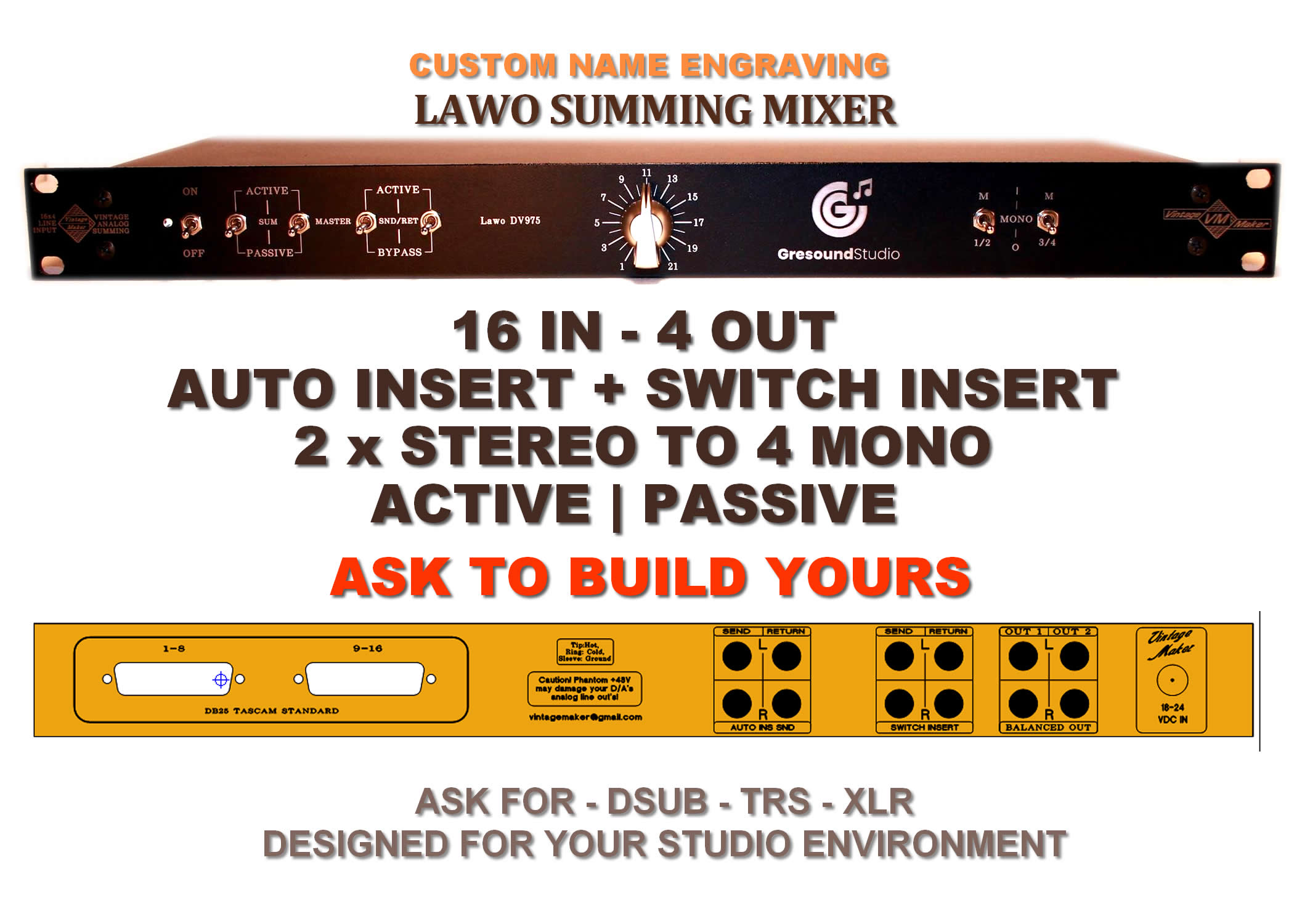 16x4 Lawo Dual Insert Summing Mixer