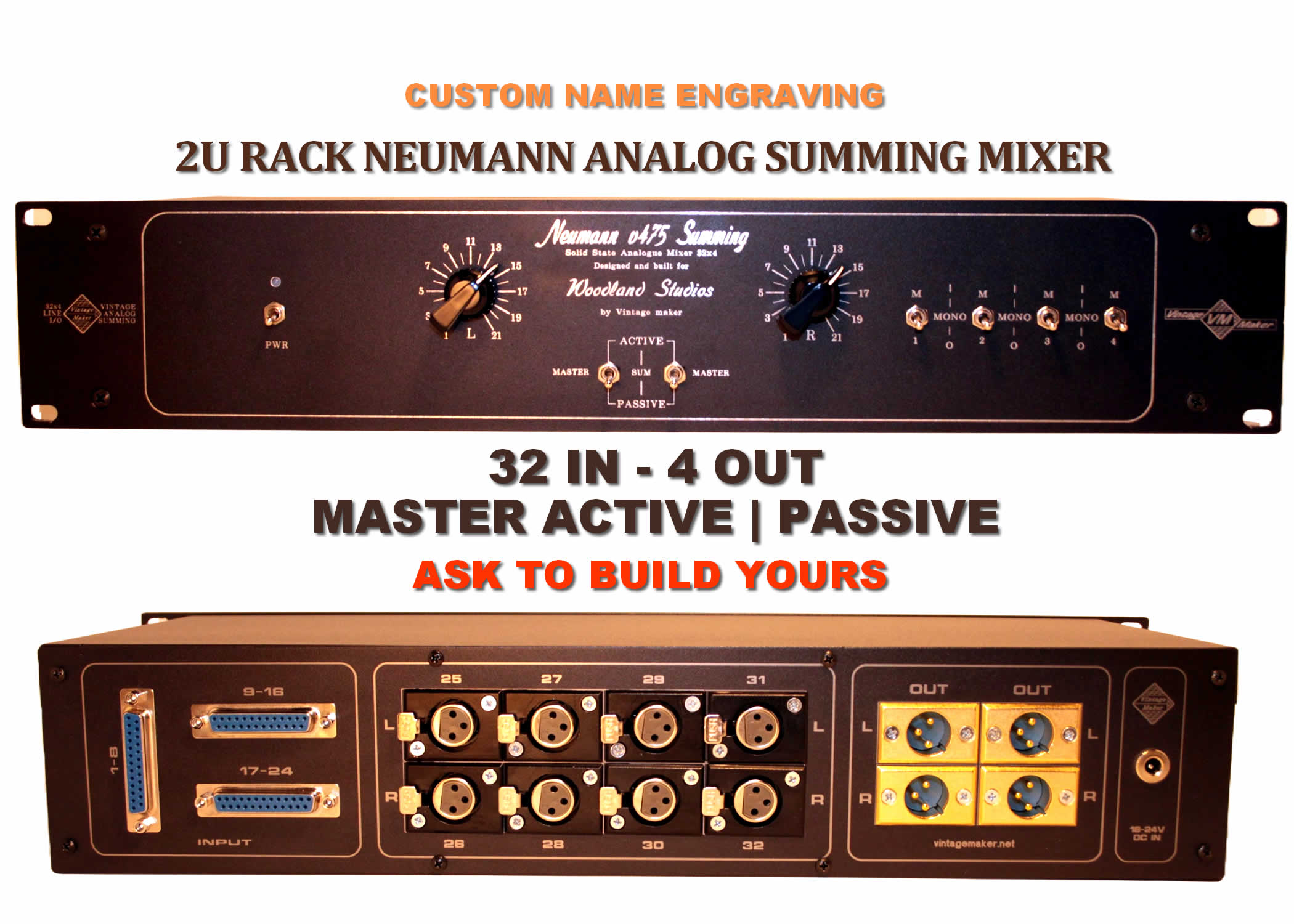 2URack 32x4 Neumann Analog Studio Summing Mixer