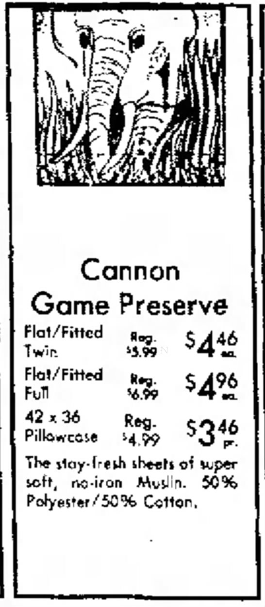 "Game Preserve" by Cannon Vintage Sheet Patterns