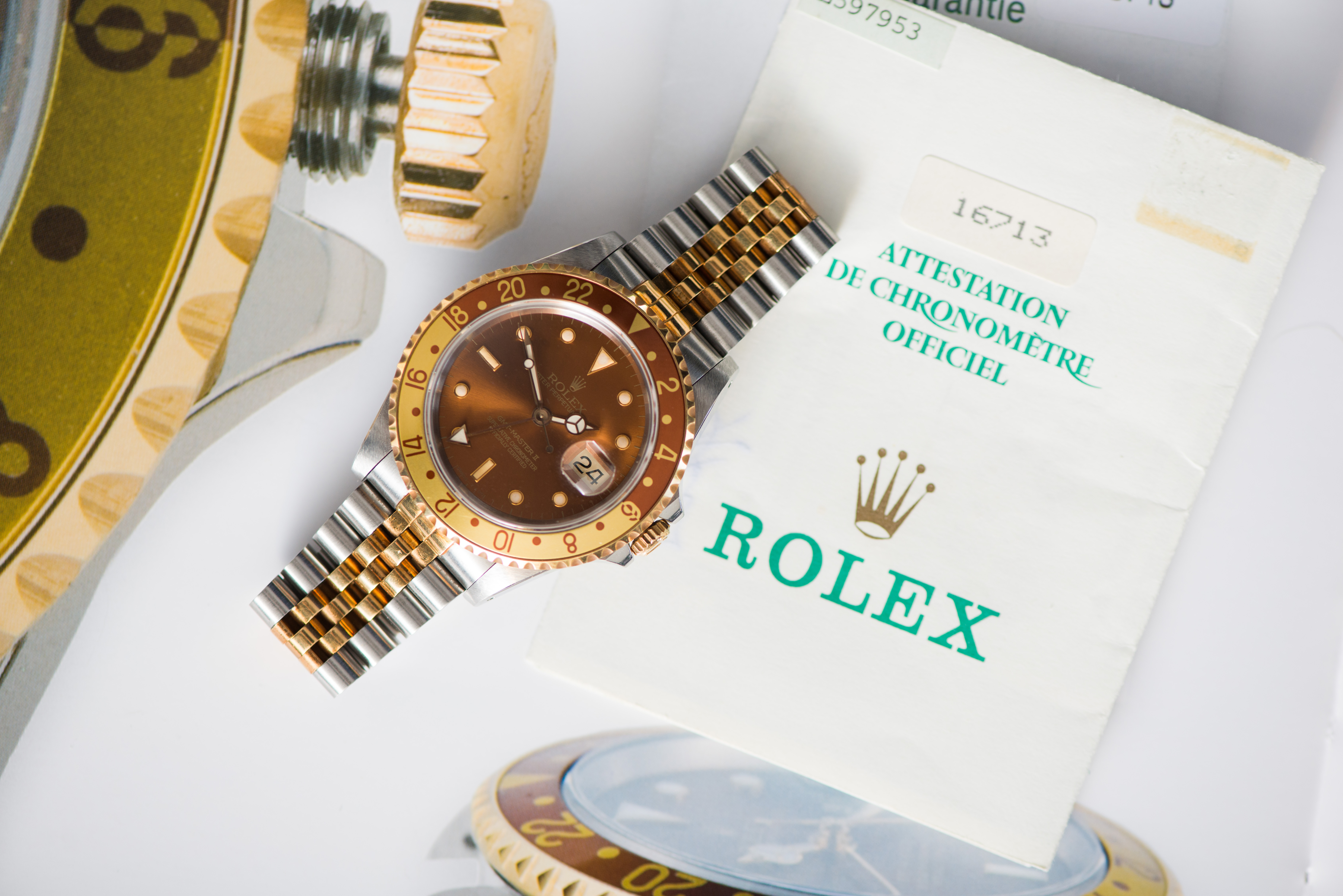 Rolex Gmt Master Root Beer Ref 16713 Nos Condition
