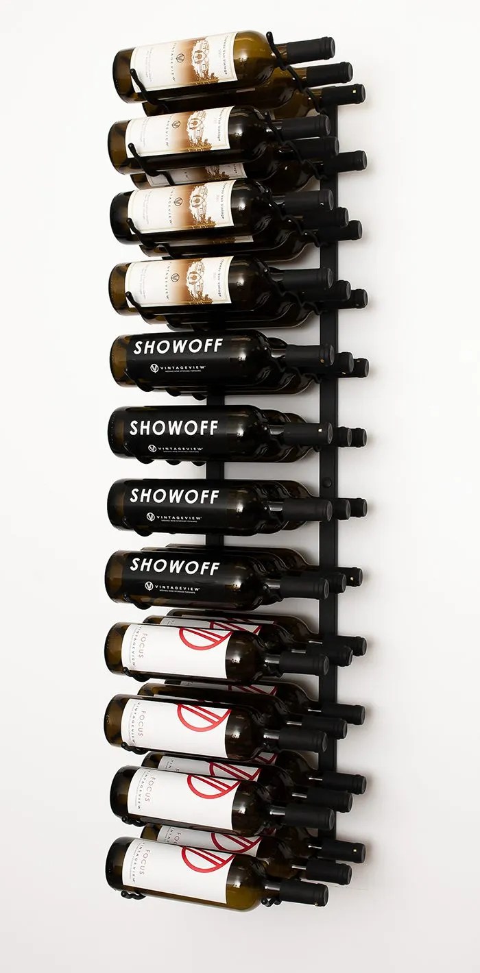 W Series 4' Wall Mounted Metal Wine Rack (12 to 36 bottles