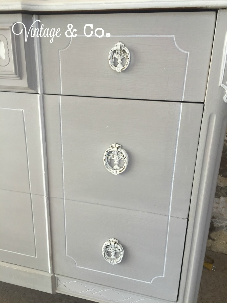 Ornate Parisian Gray MultiPurpose Dresser, Buffet, or Changing Table
