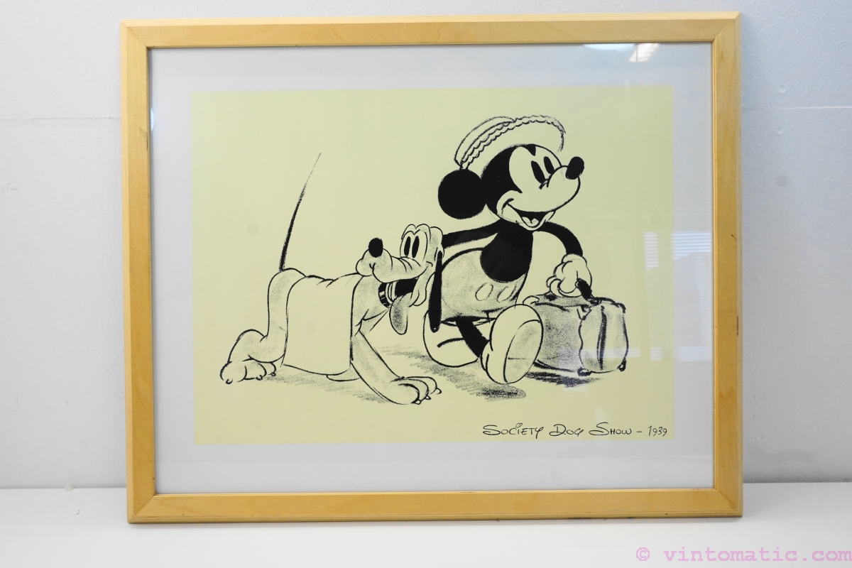 Disney "Society Dog Show 1939" Mickey Mouse Framed Silkscreen