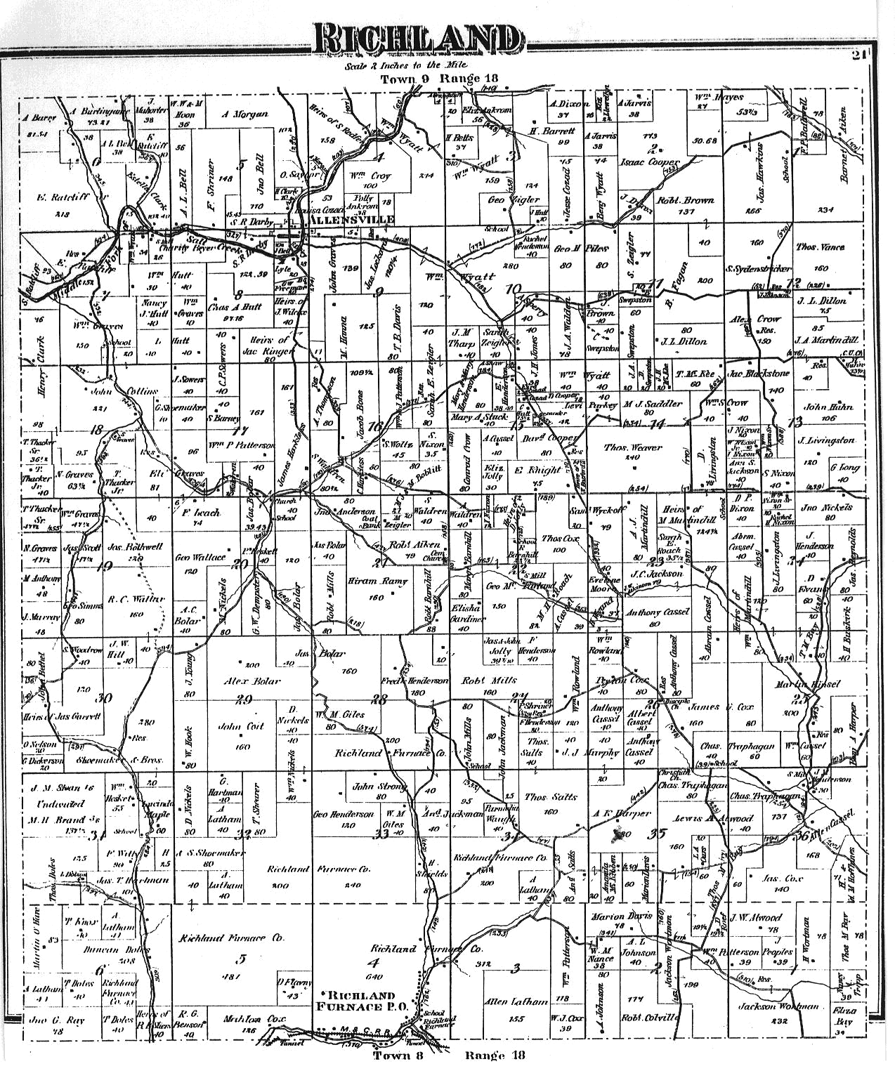 Vinton County Ohio Township Maps