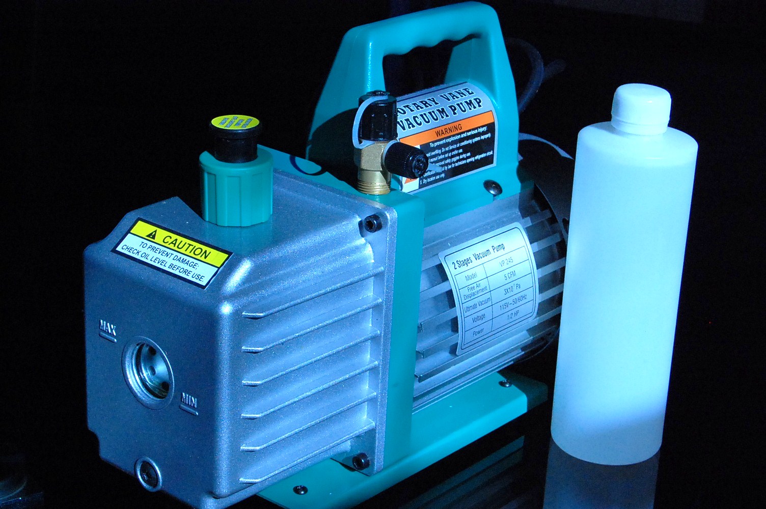 VP245 2Stage High Performance Rotary Vane Deep Vacuum Pump 5CFM AC