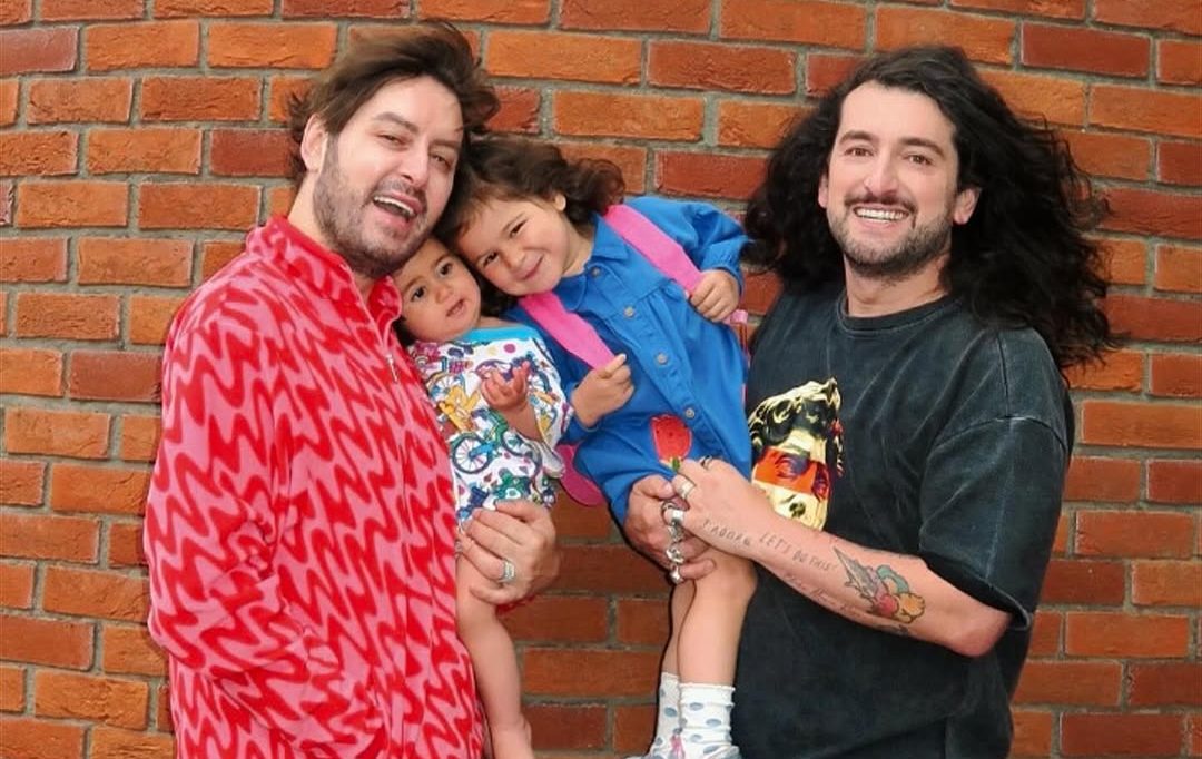 Brian Dowling and Arthur Gourounlian celebrate Blake’s first official day at pre-school
