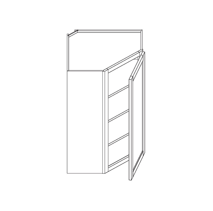 Wall Diagonal Corner, 24" Wide, 30" Tall WDC2430 VIP