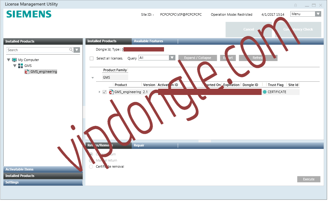 Siemens Desigo CC Sentinel HL + Flexid License Clone - Emulator | Vip